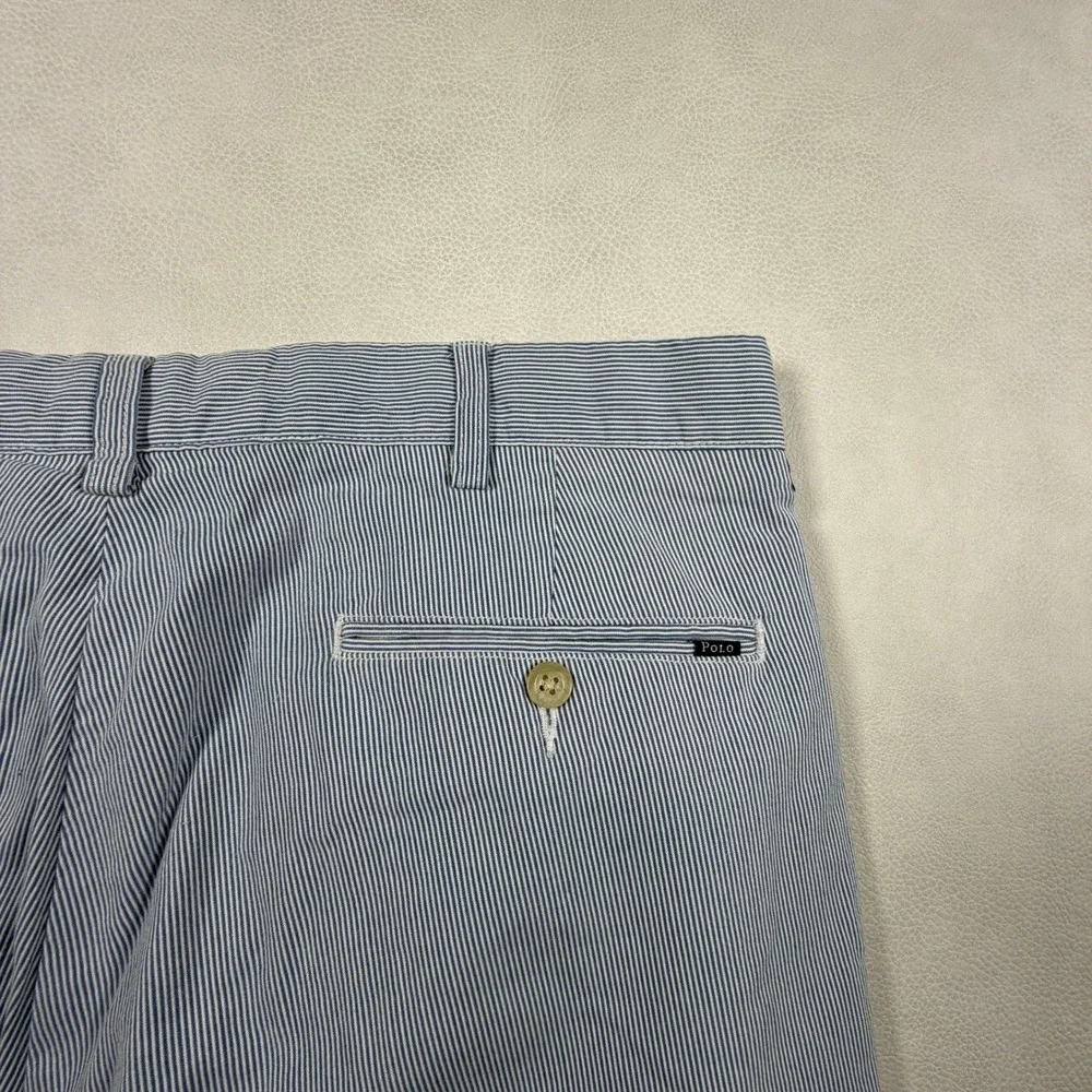 Polo Ralph Lauren Mens 34x34 Slim Fit Striped Chino Pants Blue White - Picture 10 of 11